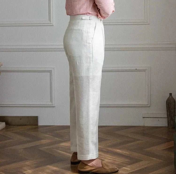 Lightweight italian high - waist trousers - Antonios