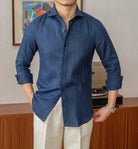 Lightweight linen long - sleeve shirt - Antonios