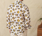 Linen beach printed long - sleeve shirt - Antonios