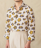 Linen beach printed long - sleeve shirt - Antonios