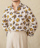 Linen beach printed long - sleeve shirt - Antonios