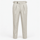 Linen blend pleated trousers - AntoniosClothing - Ivory