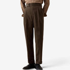 Linen italian gentleman trousers - AntoniosClothing - Coffee