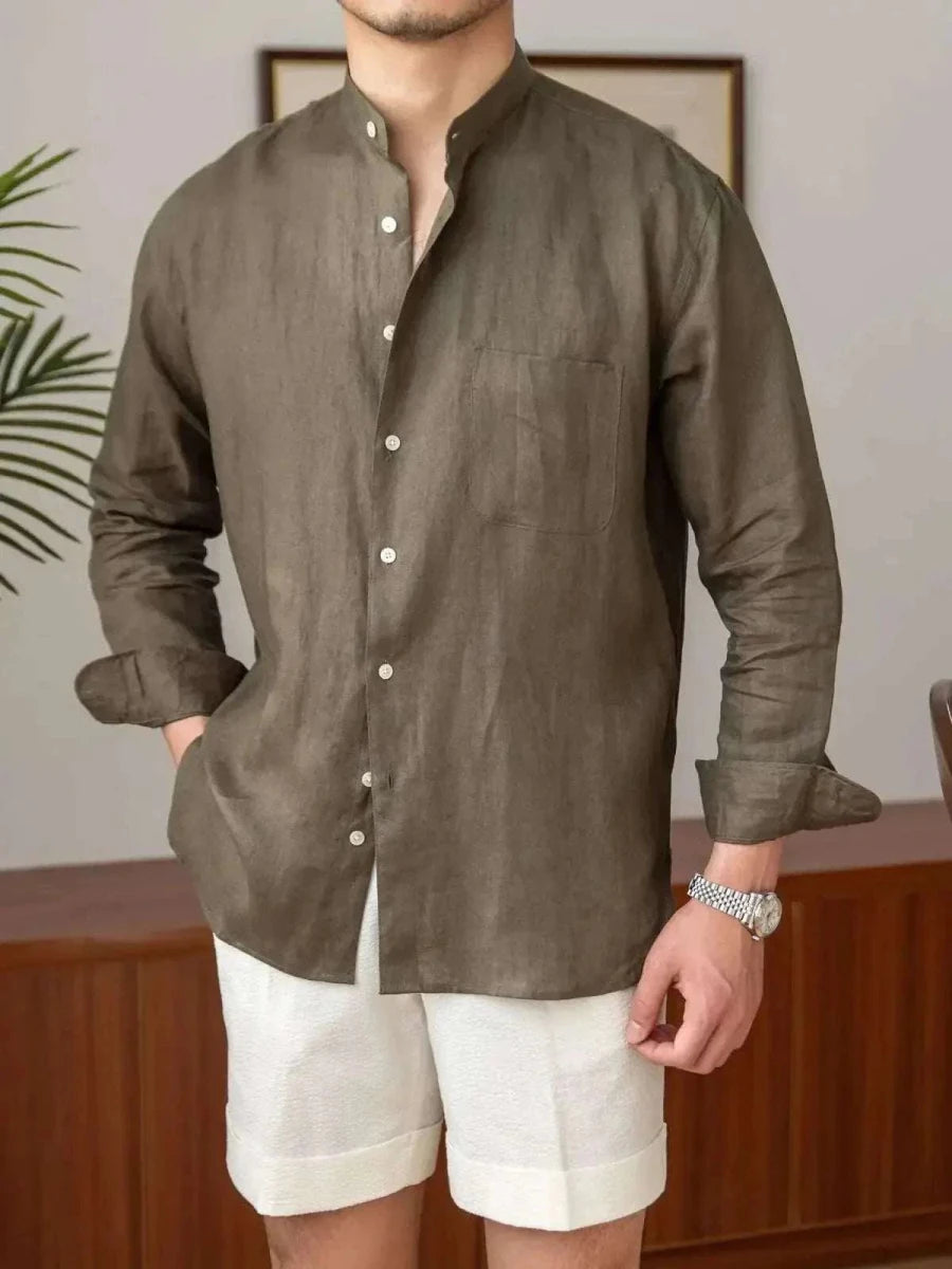 Linen smart casual long sleeve shirt - Antonios