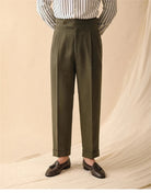 Linen straight fit business pants - Antonios