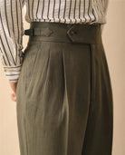 Linen straight fit business pants - Antonios