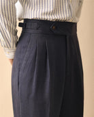 Linen straight fit business pants - Antonios