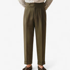 Linen straight fit business pants - Antonios