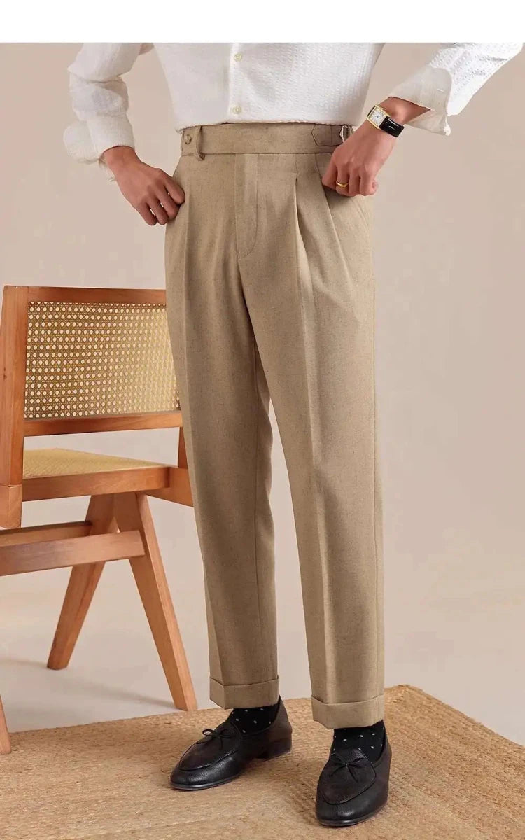 Linen straight fit suit pants - Antonios