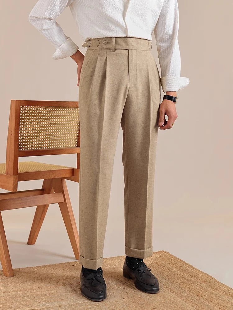 Linen straight fit suit pants - Antonios