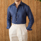 Long sleeve eight - collar breathable light luxury casual shirt - Antonios