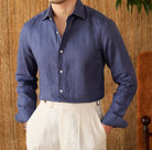 Long sleeve eight - collar breathable light luxury casual shirt - Antonios