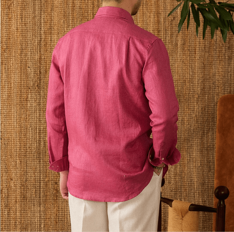 Long sleeve eight - collar breathable light luxury casual shirt - Antonios