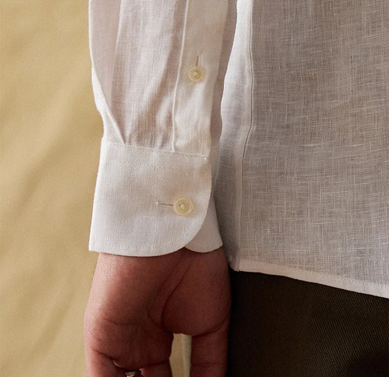 Long sleeve eight - collar breathable light luxury casual shirt - Antonios