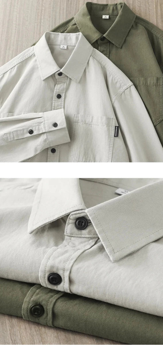 Long sleeve solid color workwear blouse - Antonios