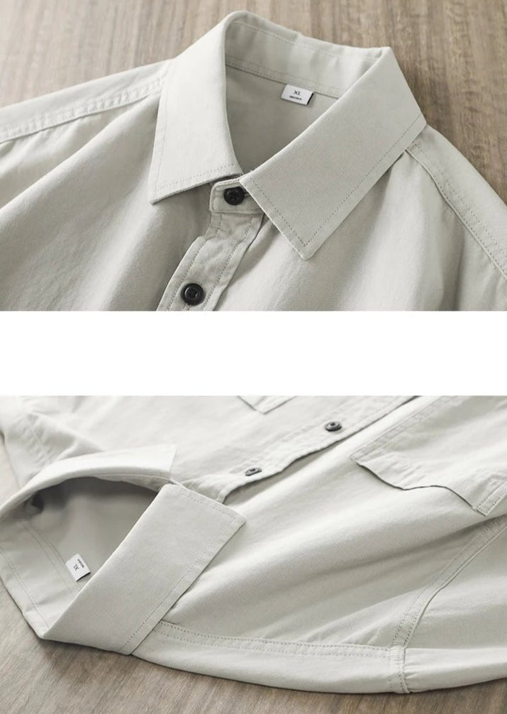 Long sleeve solid color workwear blouse - Antonios