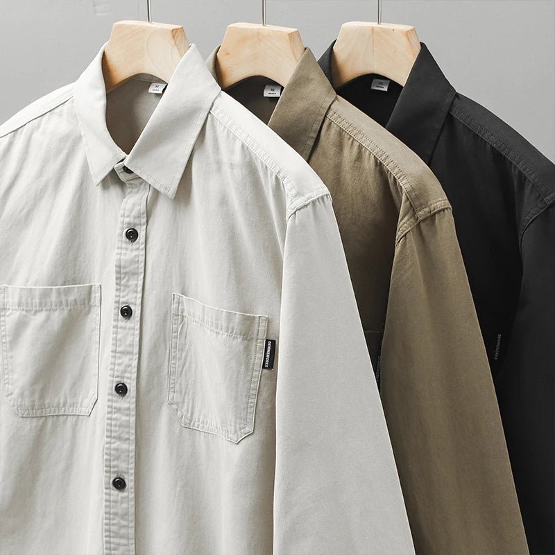 Long sleeve solid color workwear blouse - Antonios