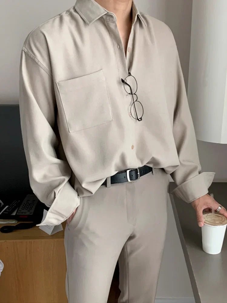 Loose fit Korean shirt casual business elegance - Antonios