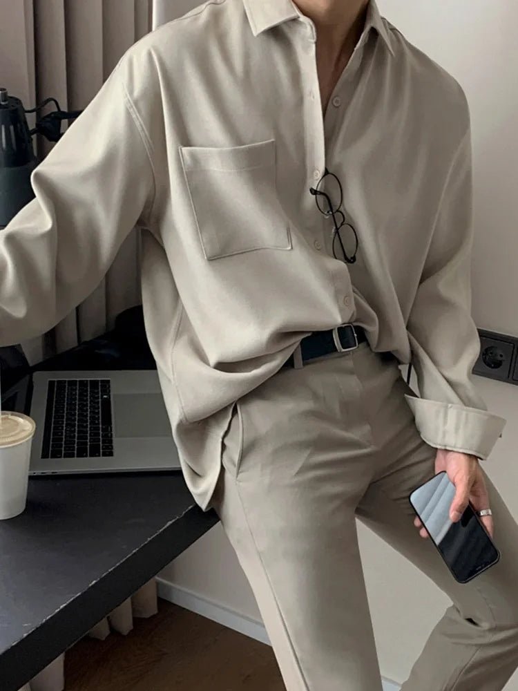 Loose fit Korean shirt casual business elegance - Antonios