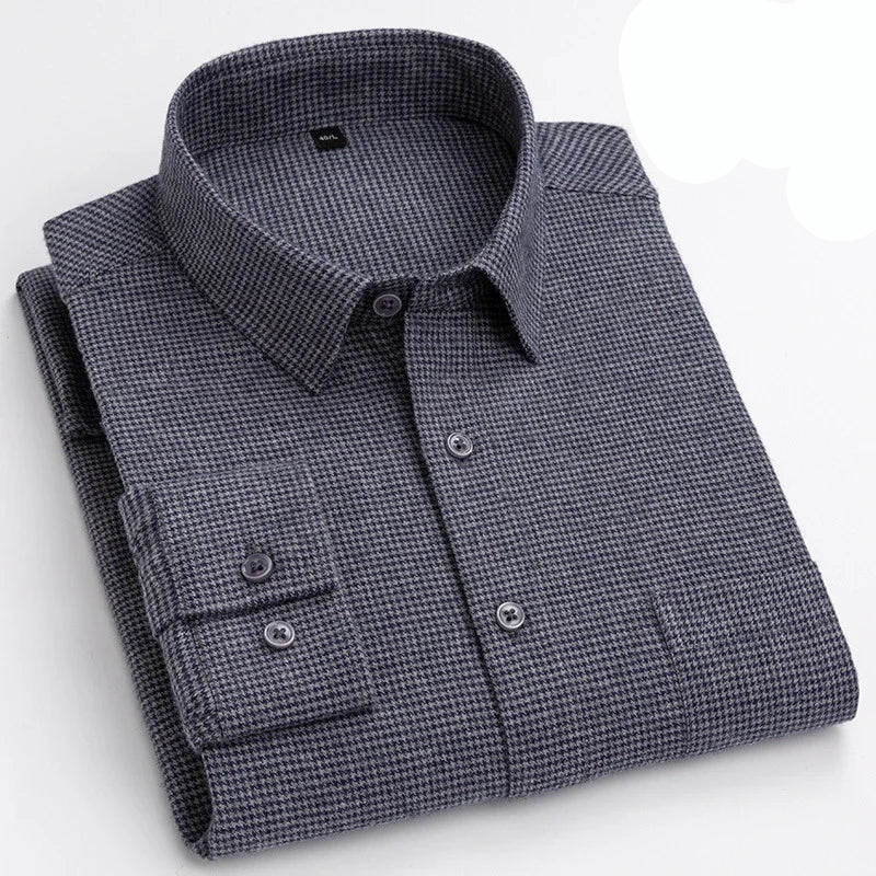 Luxury 100% cotton casual long - sleeve shirt - Antonios