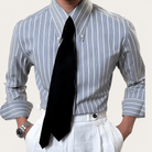 Luxury silk polo shirt long sleeve classic - Antonios