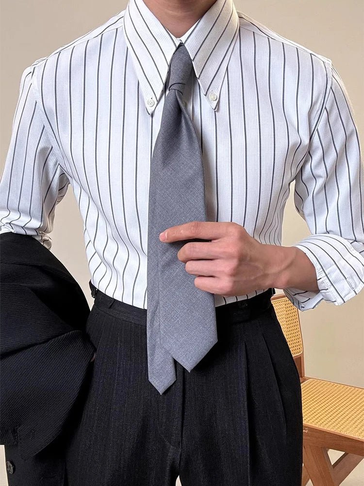 Luxury silk polo shirt long sleeve classic - Antonios