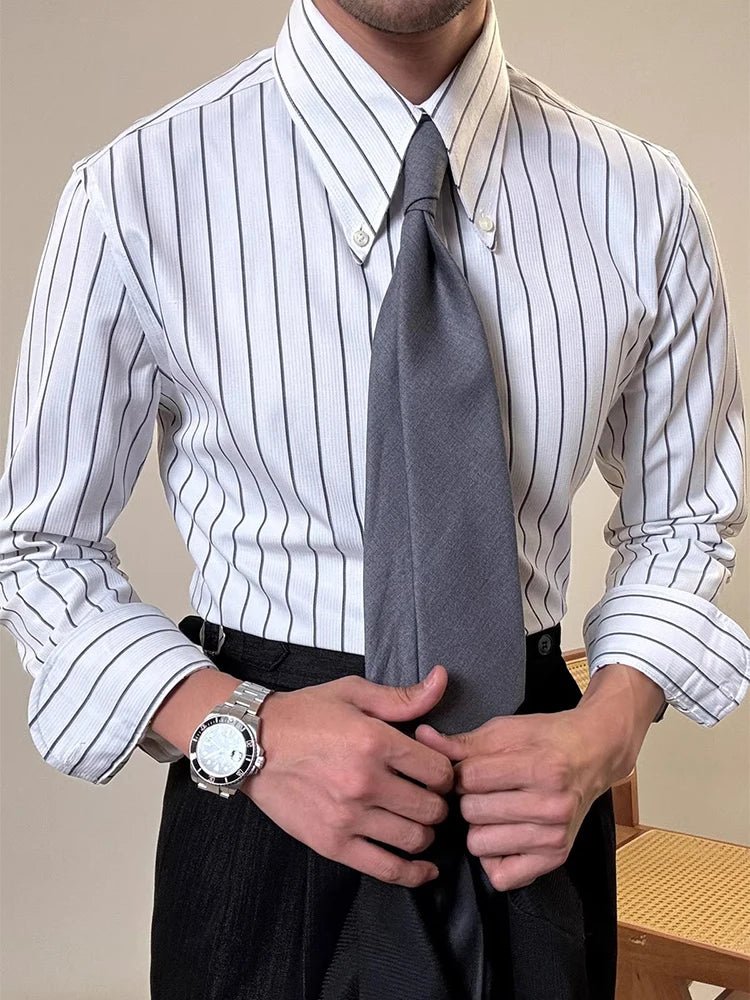 Luxury silk polo shirt long sleeve classic - Antonios