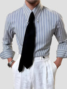 Luxury silk polo shirt long sleeve classic - Antonios