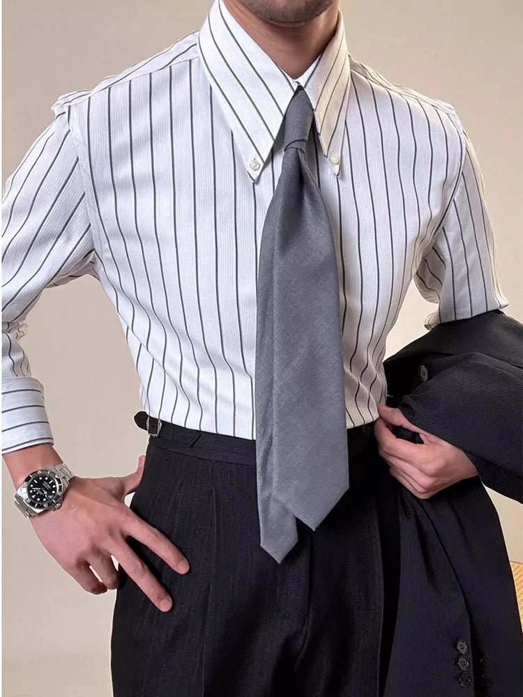 Luxury silk polo shirt long sleeve classic - Antonios