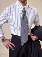 Luxury silk polo shirt long sleeve classic - Antonios