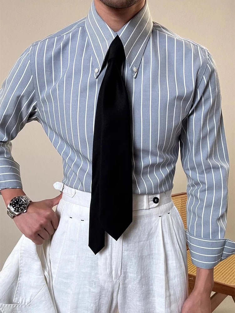 Luxury silk polo shirt long sleeve classic - Antonios