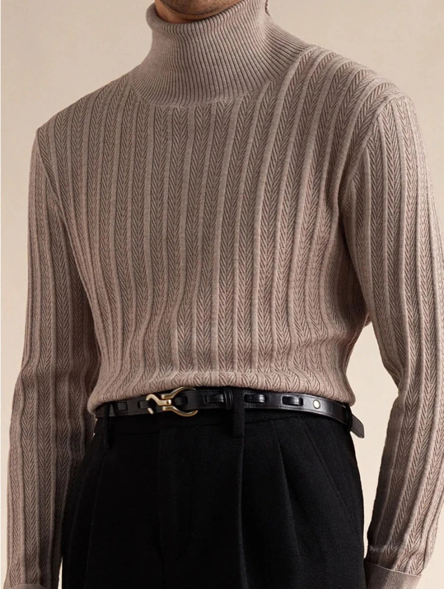 Luxury wool mock neck pullover - Antonios