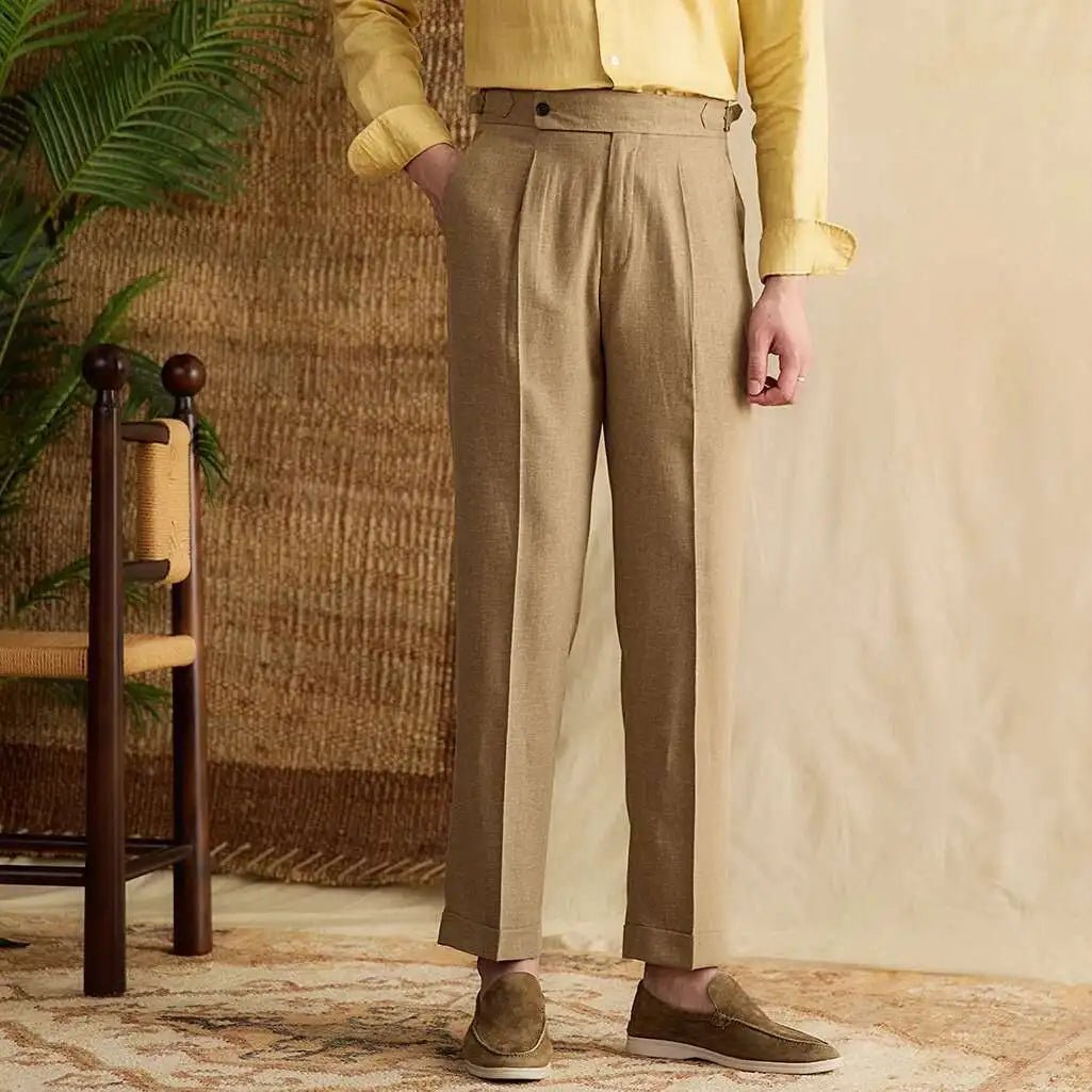 Lyocell Cotton high - waist elegant pants - Antonios