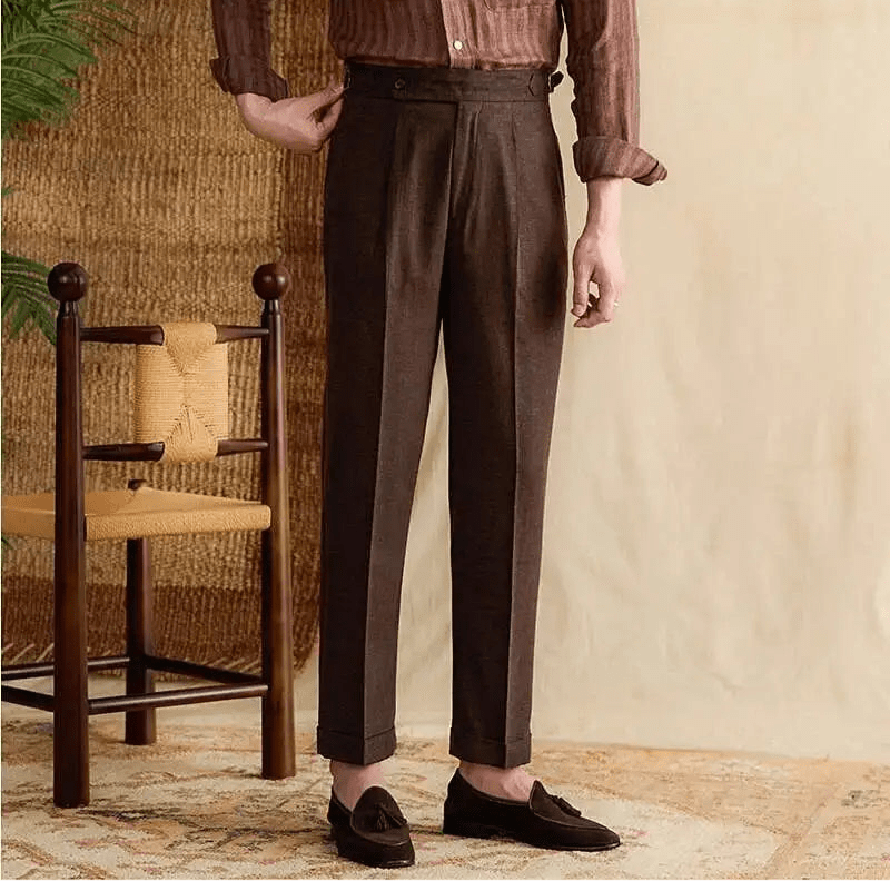 Lyocell Cotton high - waist elegant pants - Antonios