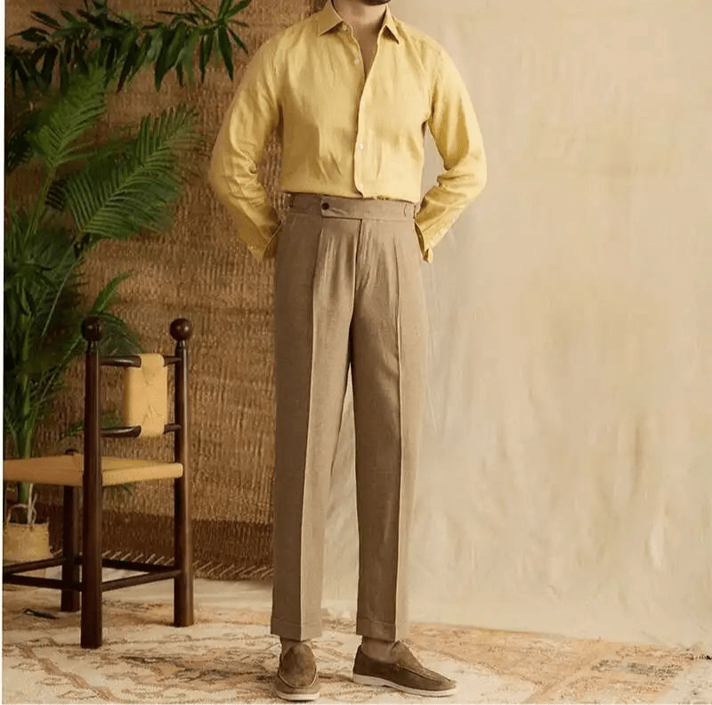 Lyocell Cotton high - waist elegant pants - Antonios