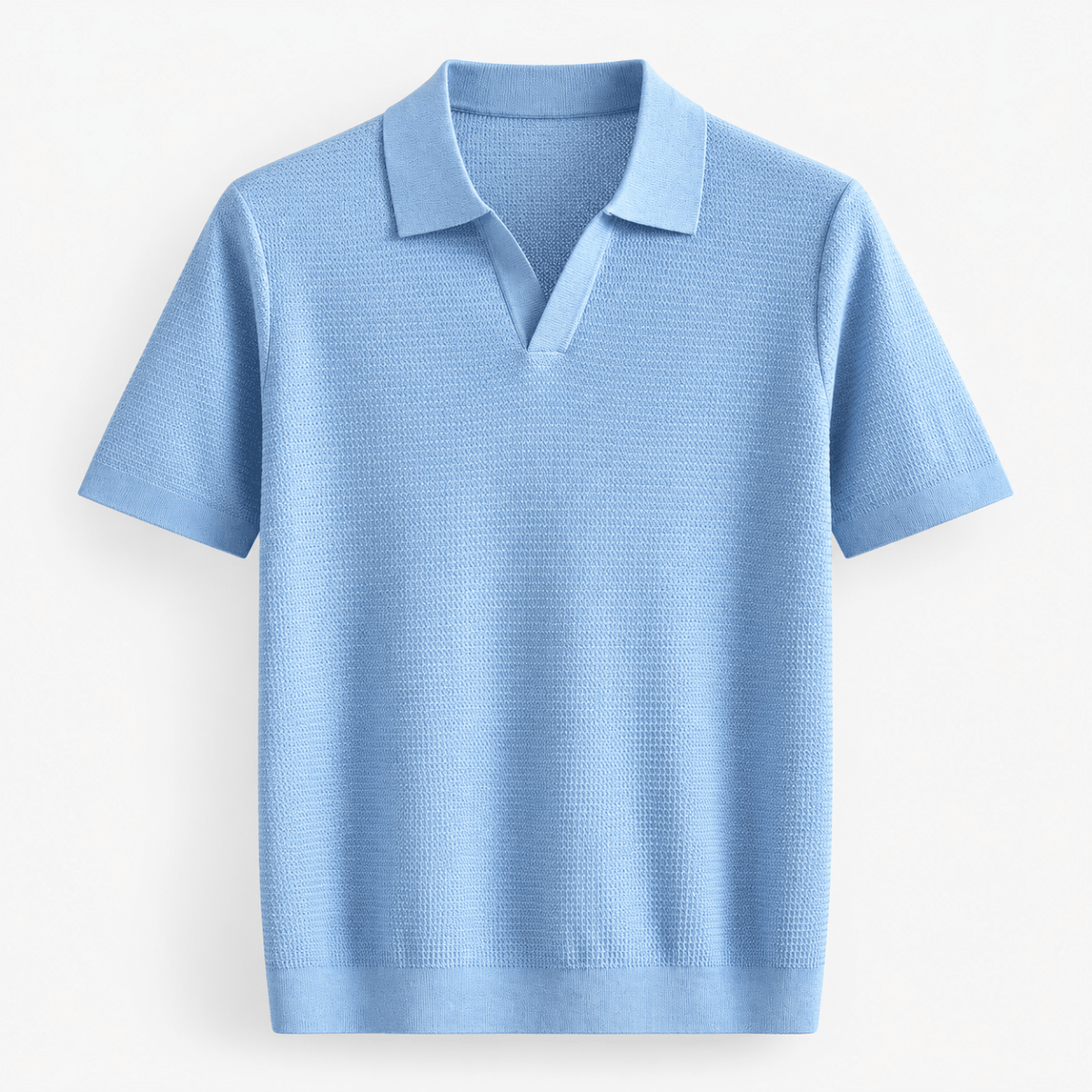 Lyocell knit polo shirt - AntoniosClothing - Black