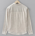 Mandarin collar retro casual japanese style cotton linen shirt - Antonios