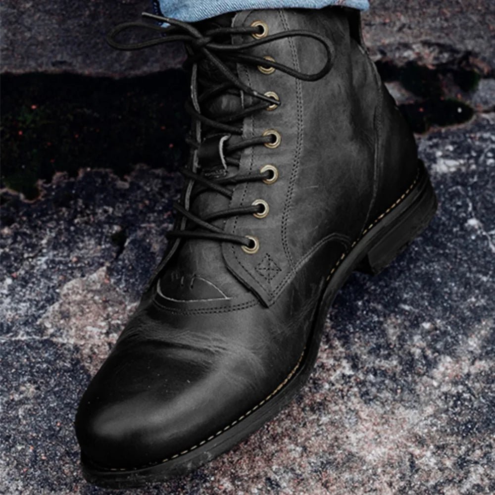 Men motorcycle leather casual boots - Antonios