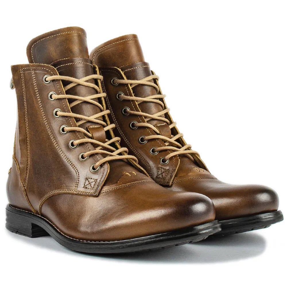 Men motorcycle leather casual boots - Antonios