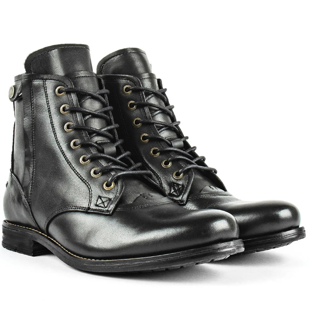 Men motorcycle leather casual boots - Antonios