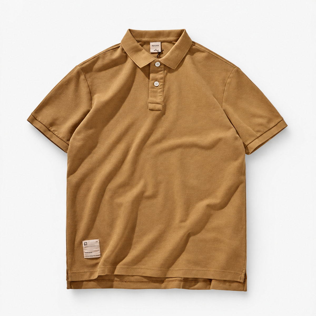 Polo cotton washed t-shirt — Khaki