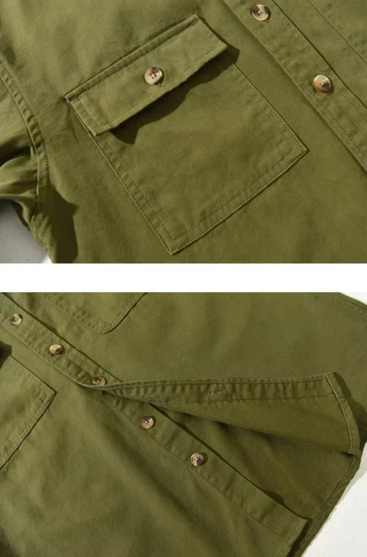 Men’s 100% cotton casual shirt with front pockets - Antonios