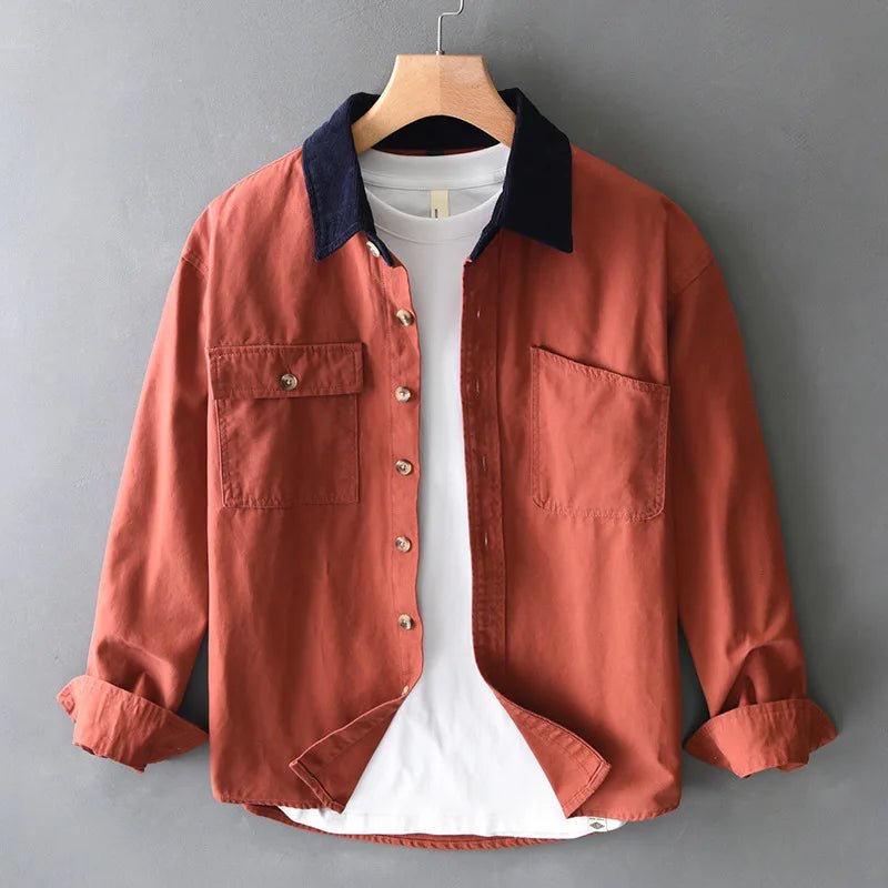 Men’s 100% cotton casual shirt with front pockets - Antonios