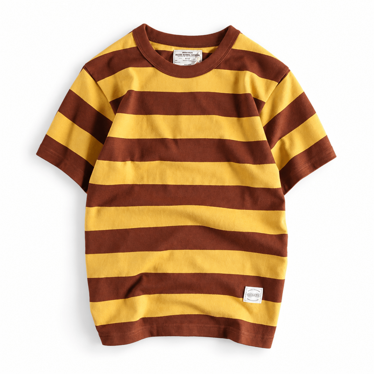 Men's cotton-linen striped t-shirt - AntoniosClothing - Yellow 2