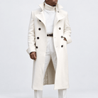 Men's solid autumn coat - AntoniosClothing - white