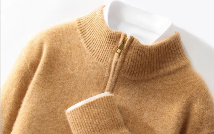 Merino wool half - collar zipper sweater - Antonios