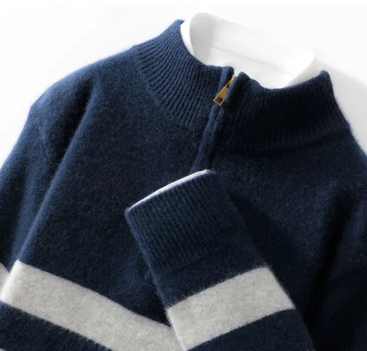 Merino wool half - collar zipper sweater - Antonios