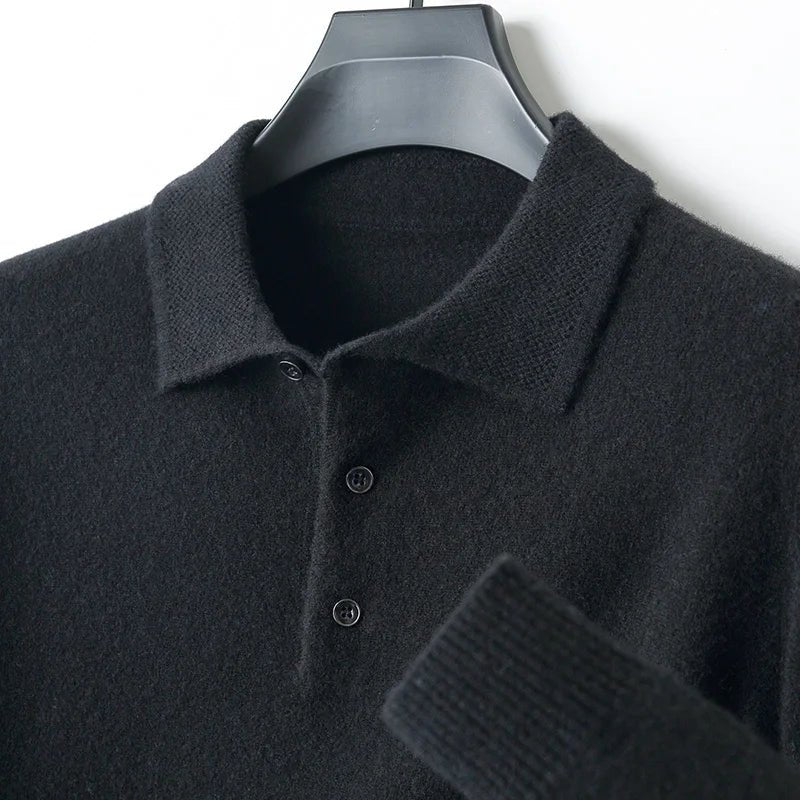 Merino wool polo collar sweater - Antonios