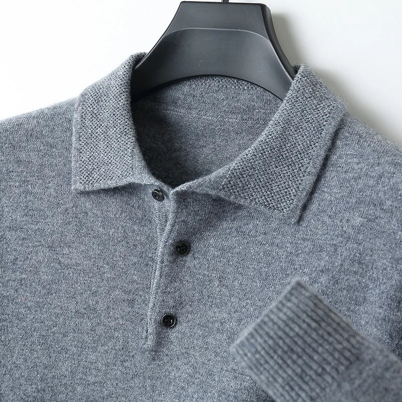 Merino wool polo collar sweater - Antonios