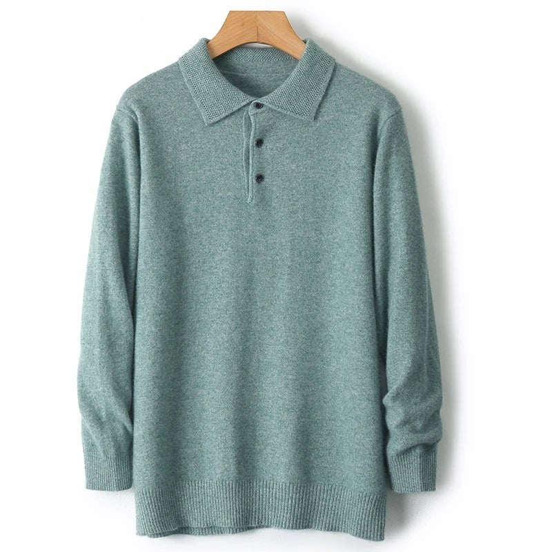 Merino wool polo collar sweater - Antonios